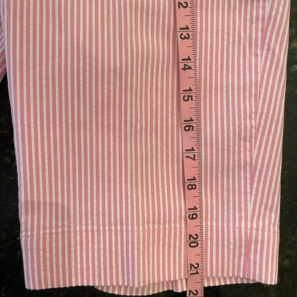 Jones NY Sport Seersucker Sz 4 Pink Striped Fly Front Shorts - Picture 11 of 11
